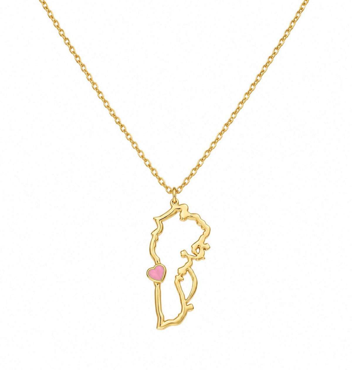 جنوب Necklace with pink heart