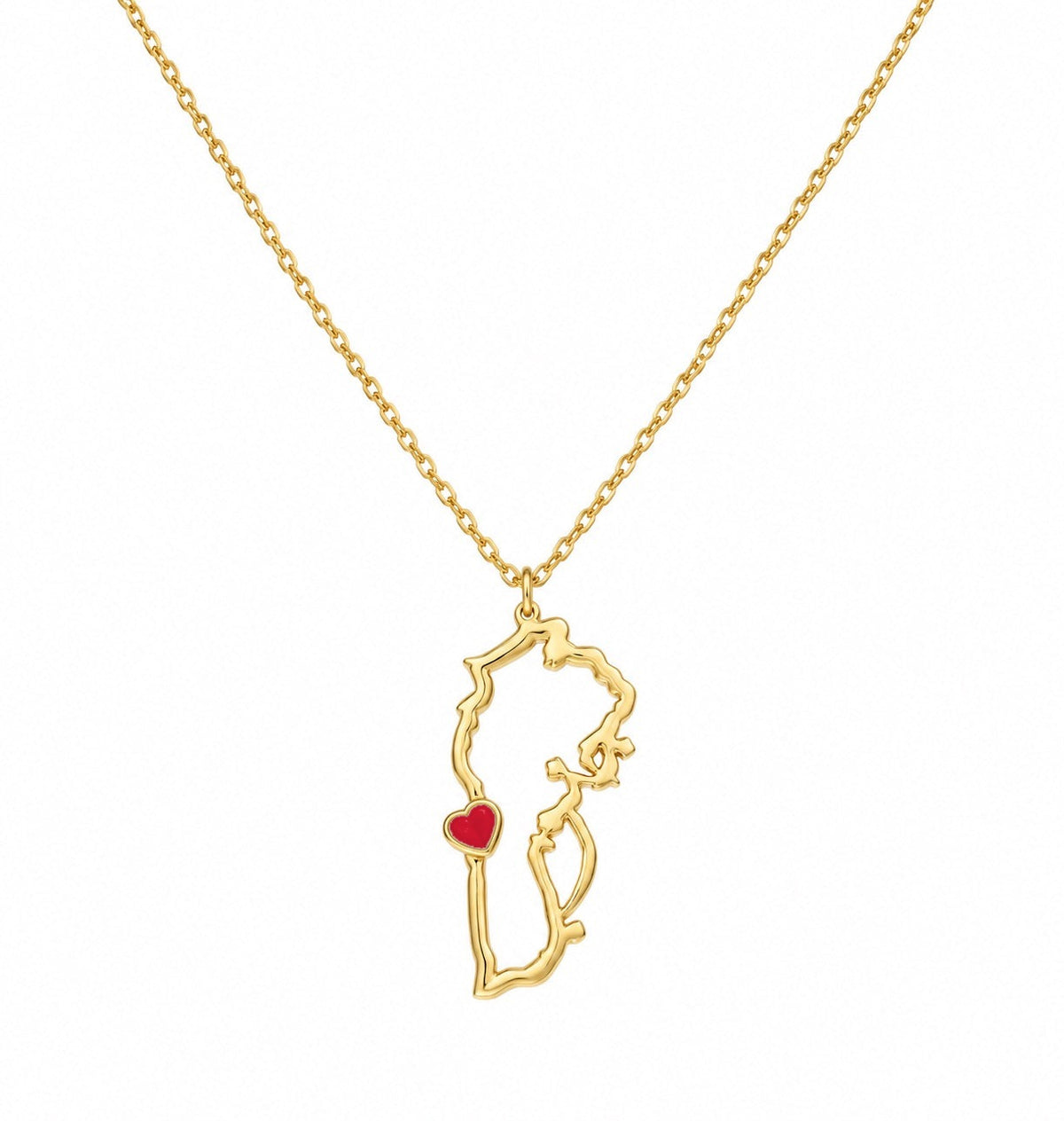 جنوب Necklace with red heart