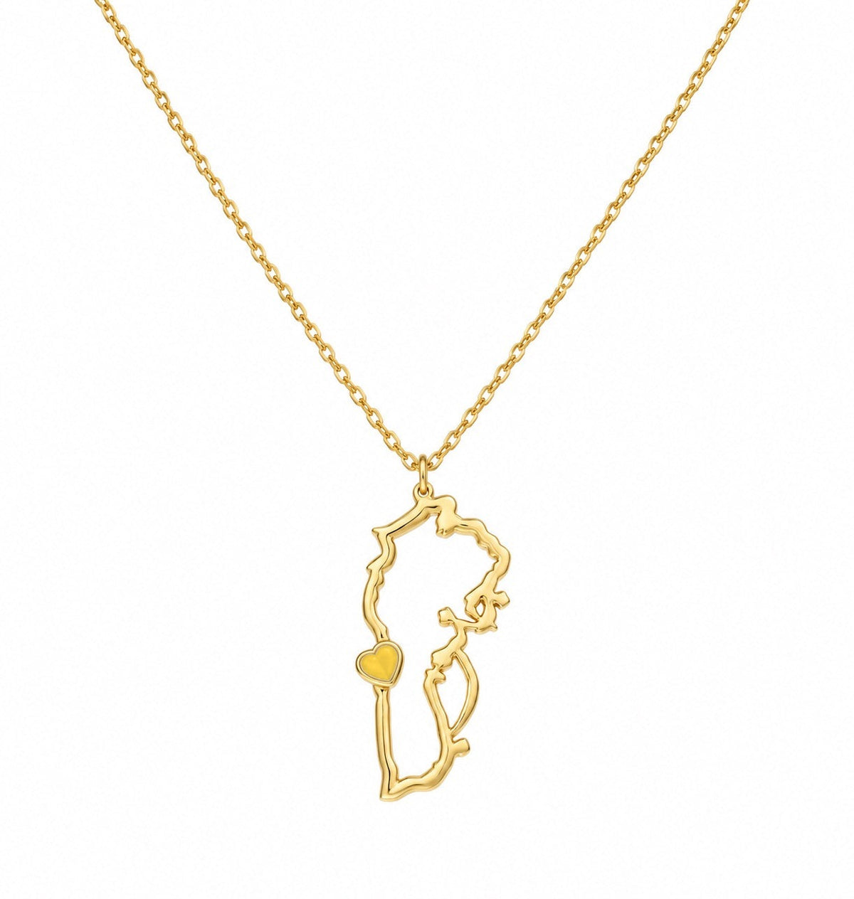 جنوب Necklace with yellow heart